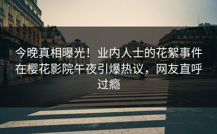 今晚真相曝光！业内人士的花絮事件在樱花影院午夜引爆热议，网友直呼过瘾
